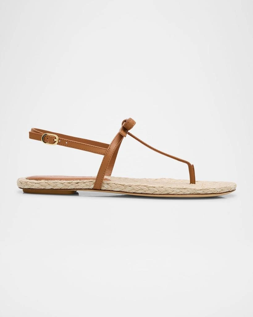 Stuart Weitzman Felicity Leather Bow Espadrille Sandals 1