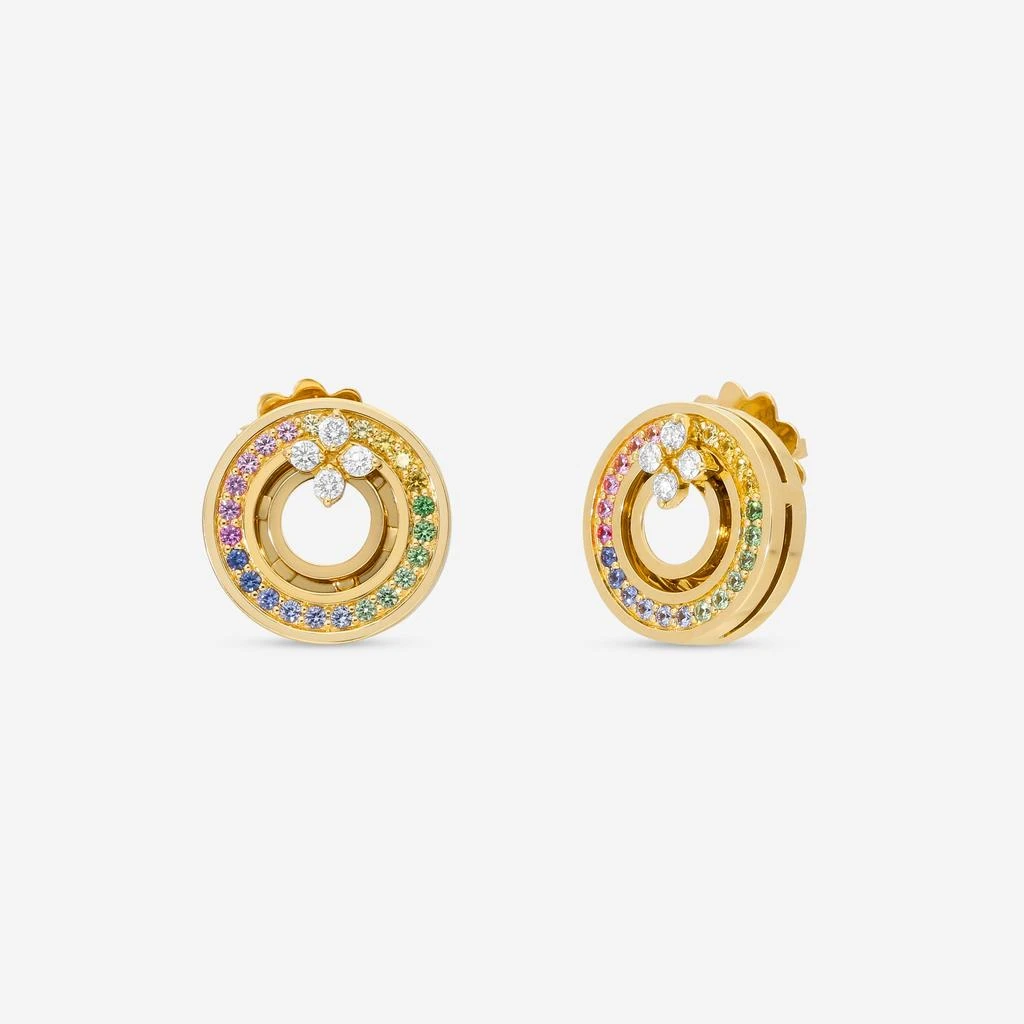 Roberto Coin Roberto Coin Love in Verona 18K Rose Gold Diamond & Rainbow Gemstone Stud Earrings 8883116AXERX 2