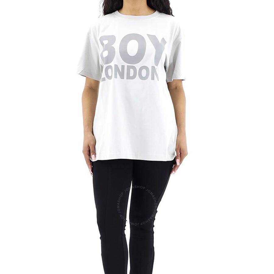 BOY LONDON Reflective Logo T-shirt In Light Grey