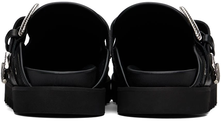 Toga Virilis SSENSE Exclusive Black Eyelet Metal Sabot Slip-On Loafers 2