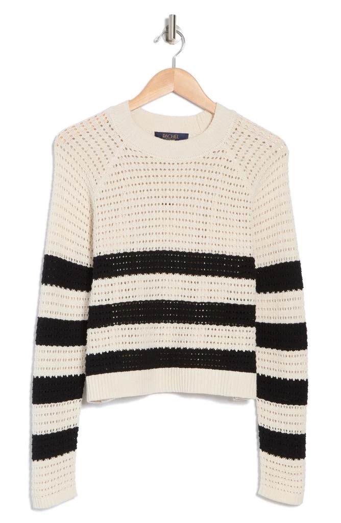 RACHEL Rachel Roy Crochet Stitch Stripe Sweater 3