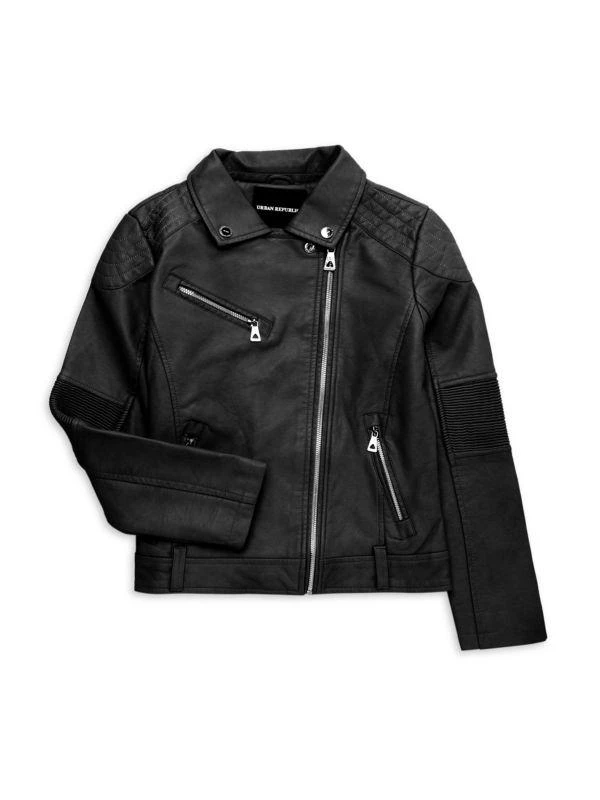 Urban Republic Girl’s Faux Leather Moto Jacket 1