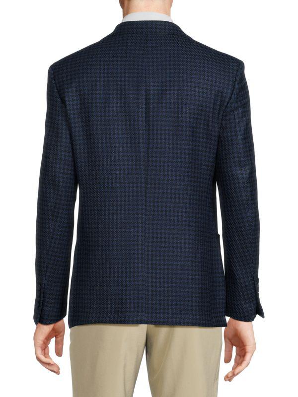 Tallia Houndstooth Print Notch Lapel Slim-Fit Sport Coat