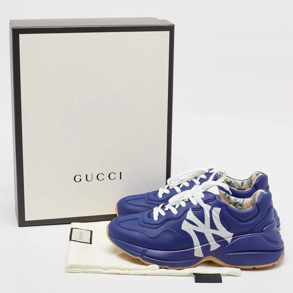 Gucci Gucci Blue Leather NY Yankees Rhyton Sneakers Size 41.5 9