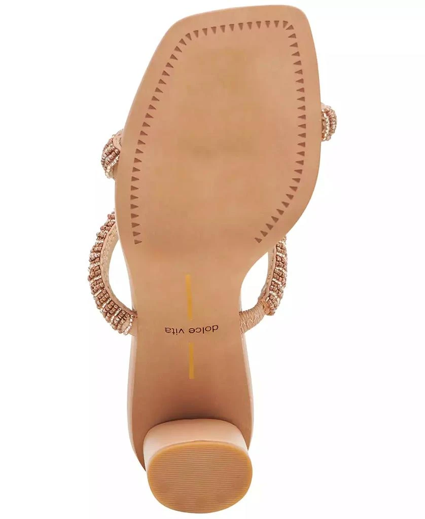 Dolce Vita Women's Nolah Beaded Block-Heel Dress Sandals 5