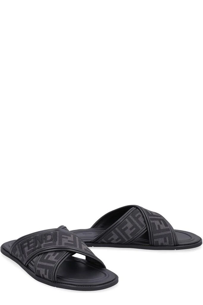 Fendi Fendi FF Logo Detail Crossed Slides 2