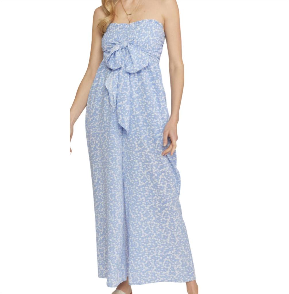 entro Entro - Floral Print Bust Tie Jumpsuit