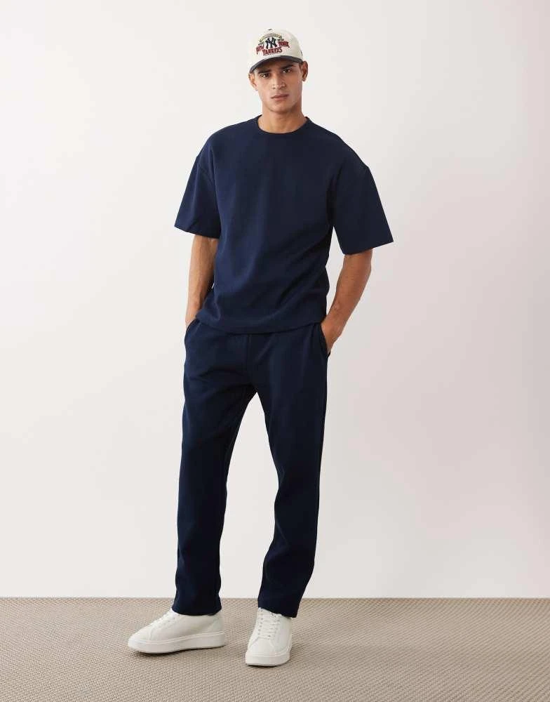 River Island River Island textured t-shirt and joggers set in navy