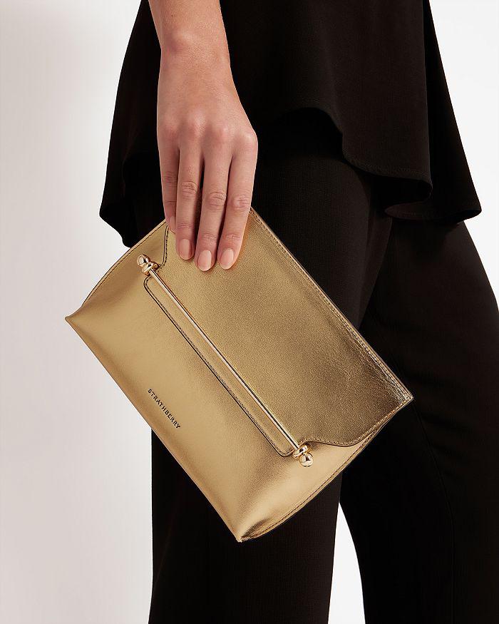 Strathberry Stylist Metallic Gold Tone Leather Crossbody