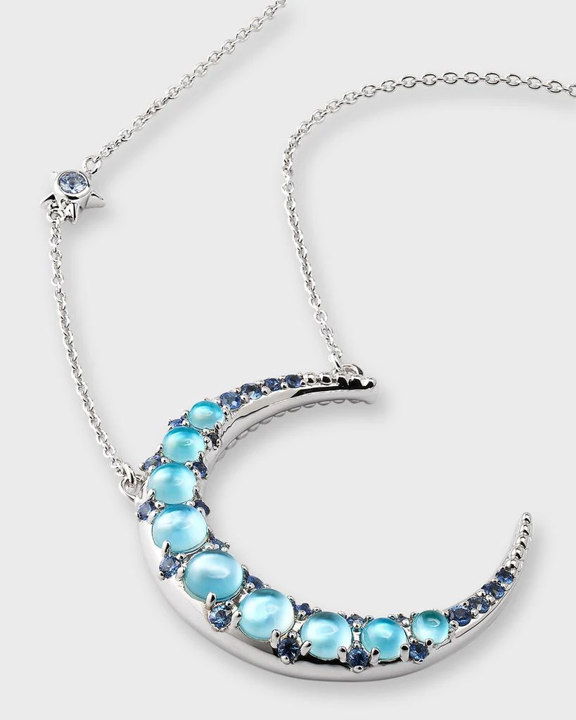 Monica Rich Kosann Sterling Silver Blue Topaz Crescent Moon Statement Necklace 3