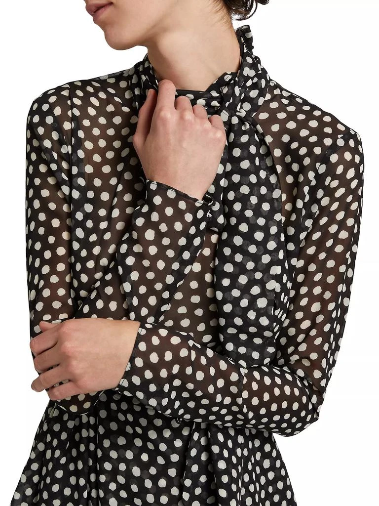 Ronny Kobo Carlotta Polka Dot Tie Minidress 6