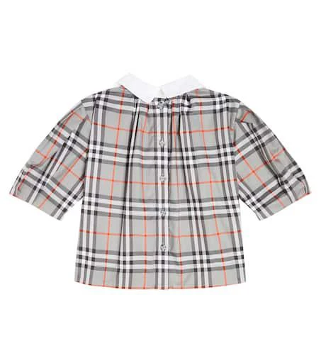 Burberry Checked cotton-blend blouse 3
