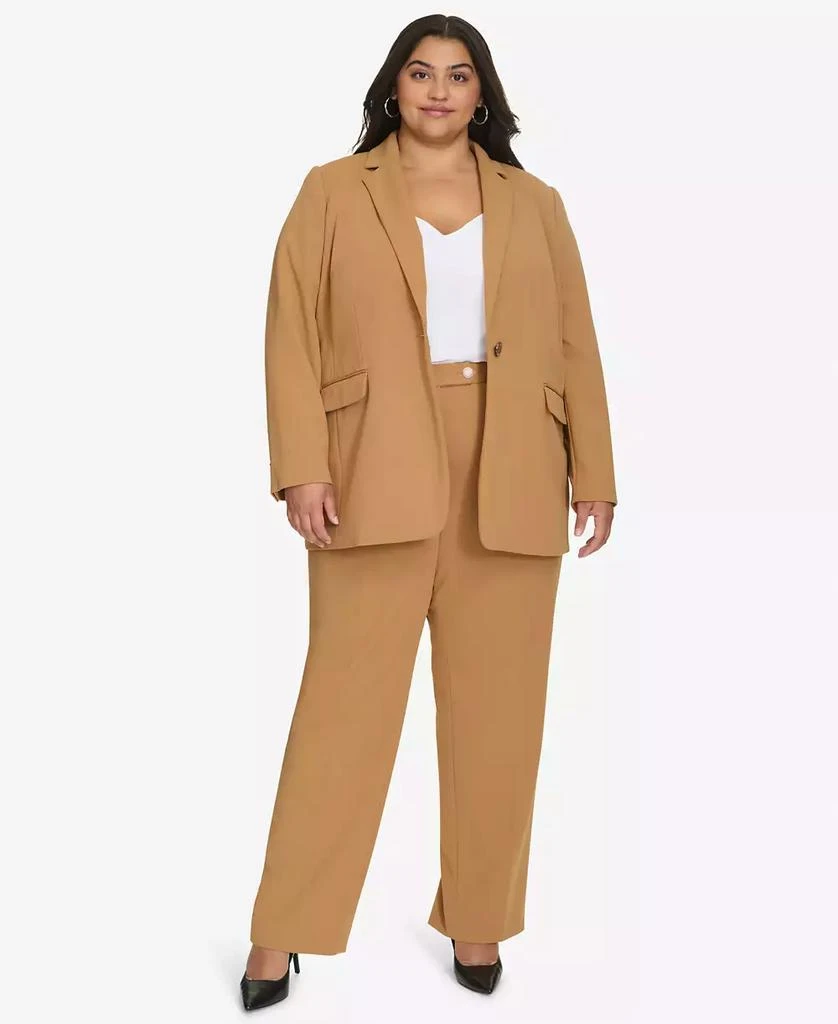 Calvin Klein Plus Size Single-Button Padded-Shoulder Blazer 4