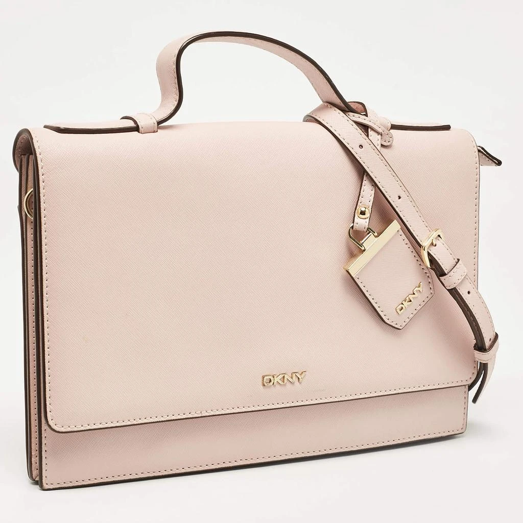 DKNY DKNY Pink Leather Logo Flap Top Handle Bag 3