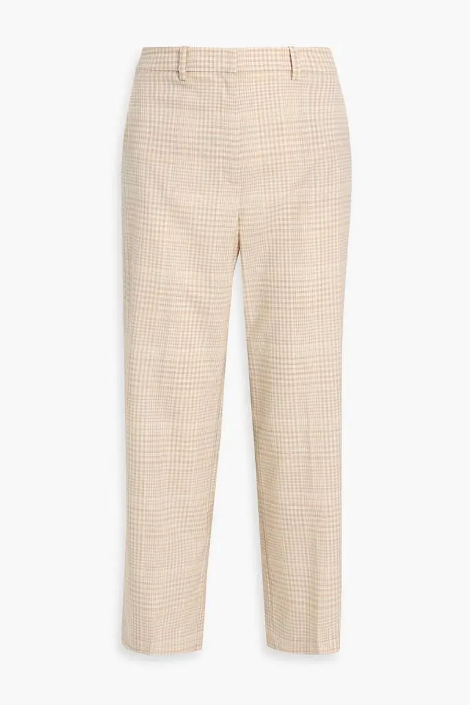 Theory Roswell checked wool-tweed straight-leg pants