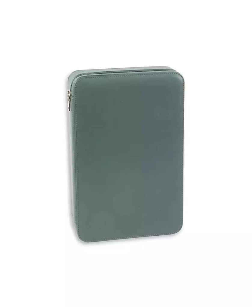 Bey-Berk Leather Two Watch and Two Sunglass Travel Case with Form Fit Compartments with Zipper Closure. 2