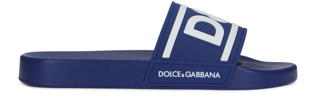 Dolce & Gabbana Rubber beachwear sliders with DG logo 2