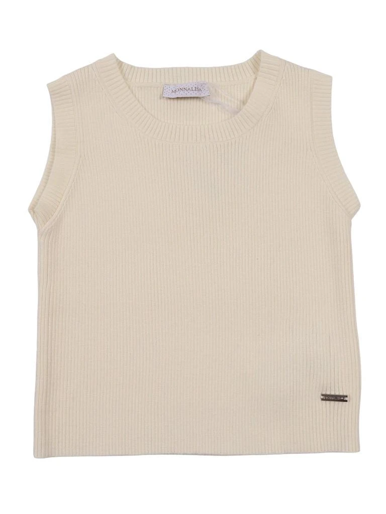 MONNALISA Monnalisa Ribbed Logo-Plaque Sleeveless Top
