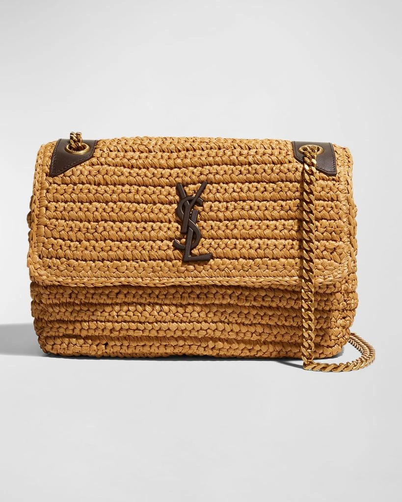 Yves Saint Laurent Niki Medium Flap YSL Shoulder Bag in Raffia 1