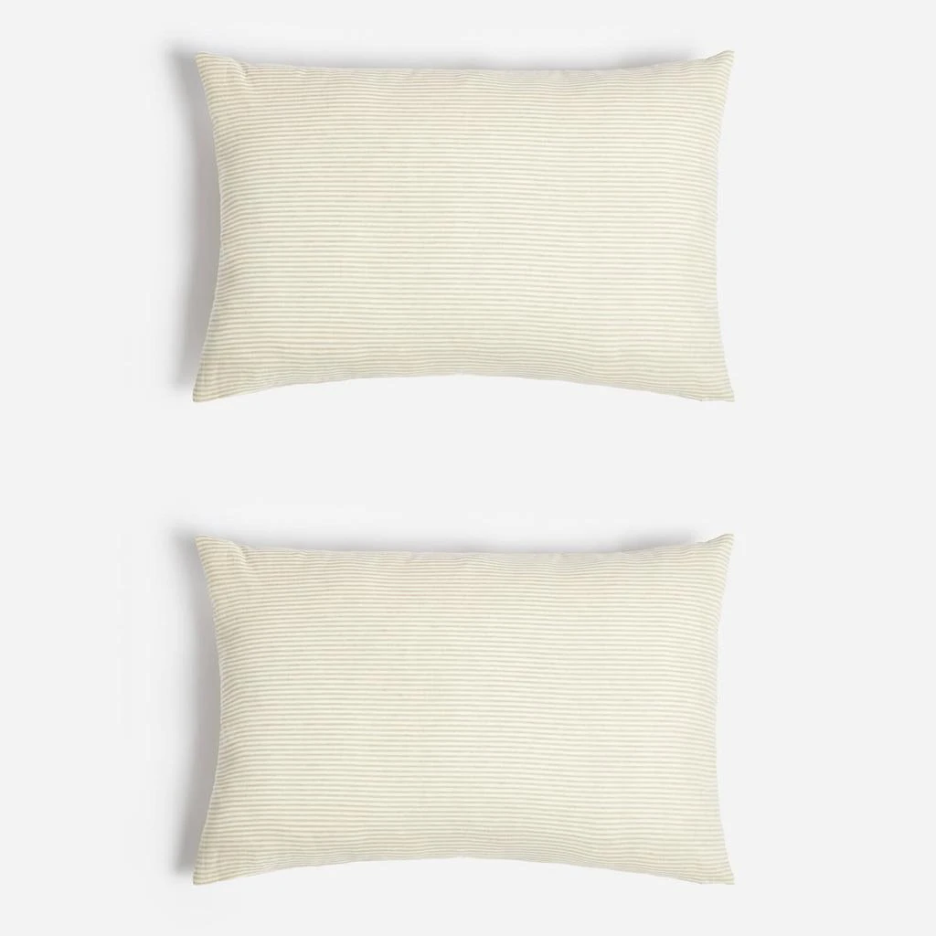 in homeware ïn home Linen Cotton Stripe Cushion Cover - Natural - 75x50cm - Set of 2 1