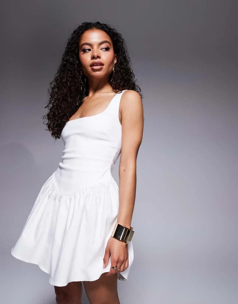 Shop Vesper Petite bengaline bengaline square neck drop waist detail skater  mini dress in white on Sale at BeyondStyle  Get 20% Off Vesper Petite  bengaline bengaline square neck drop waist detail