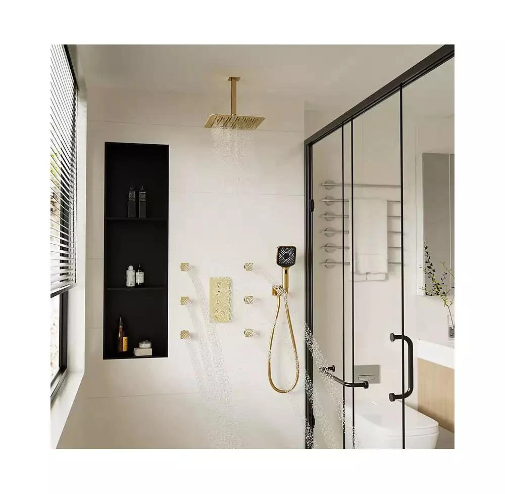 CASAINC 3 Functions 12 Inch Ceiling Mounted Thermostatic Shower System 9