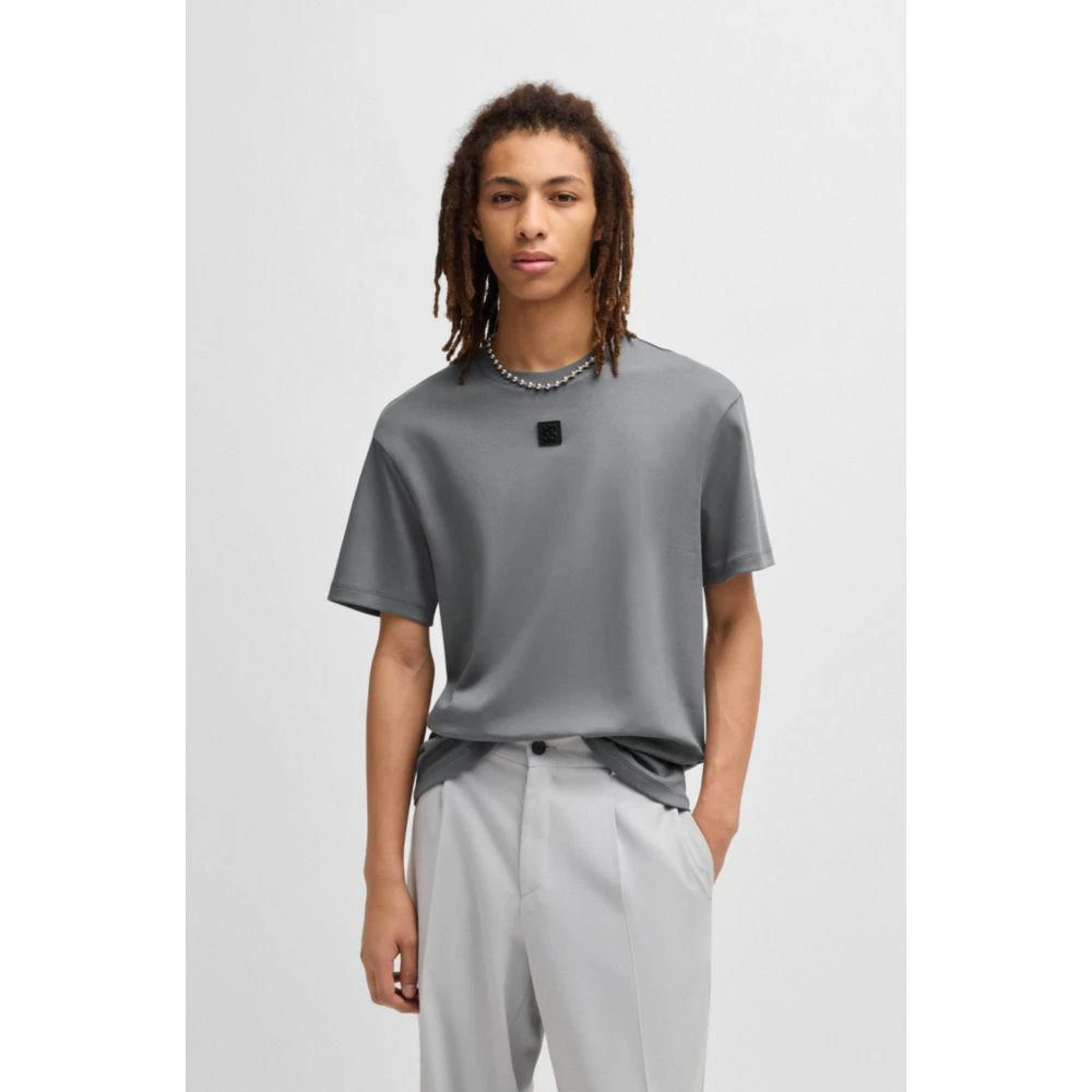 Hugo Boss Interlock-cotton regular-fit T-shirt with stacked logo 3