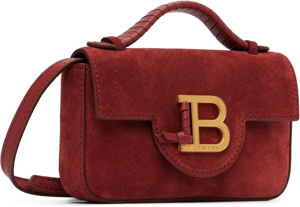 Balmain Burgundy Suede B-Buzz 17 Mini Bag 2