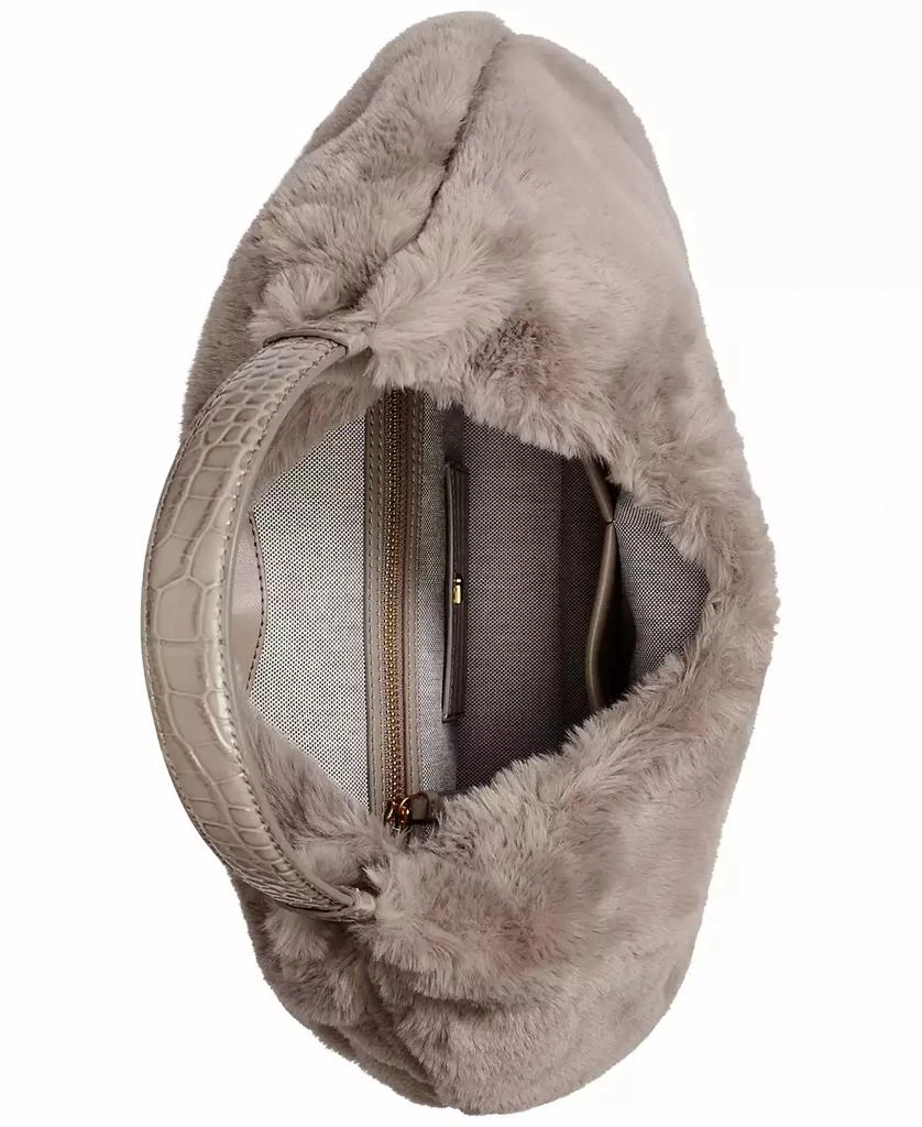 Donna Karan Percale Faux Fur Small Shoulder Bag 4