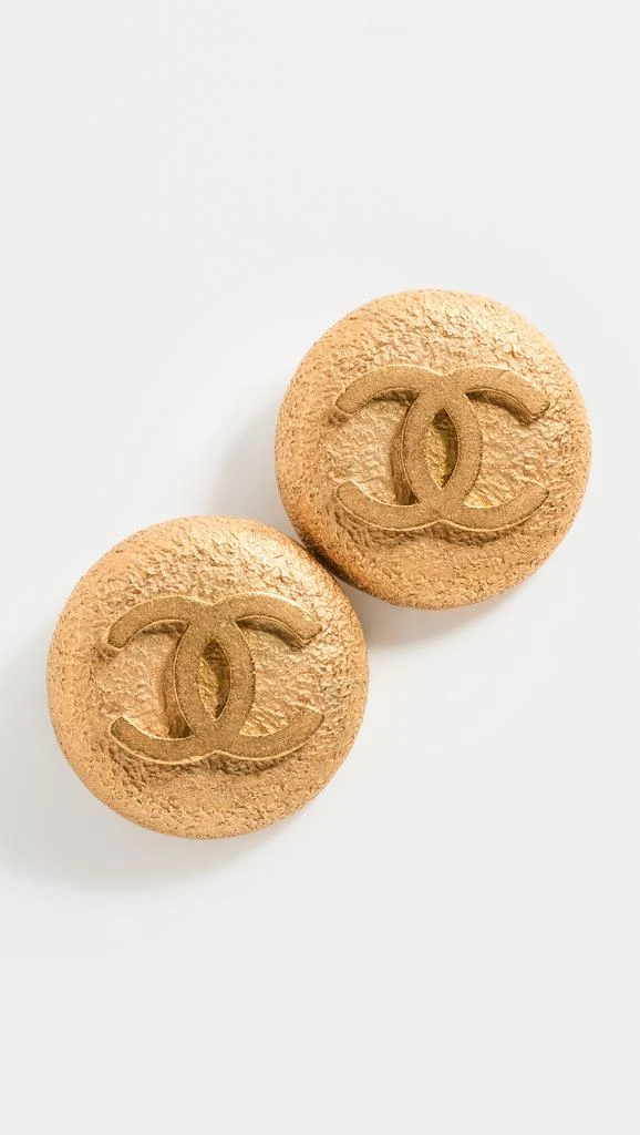 What Goes Around Comes Around Chanel Gold C Round Earrings 1