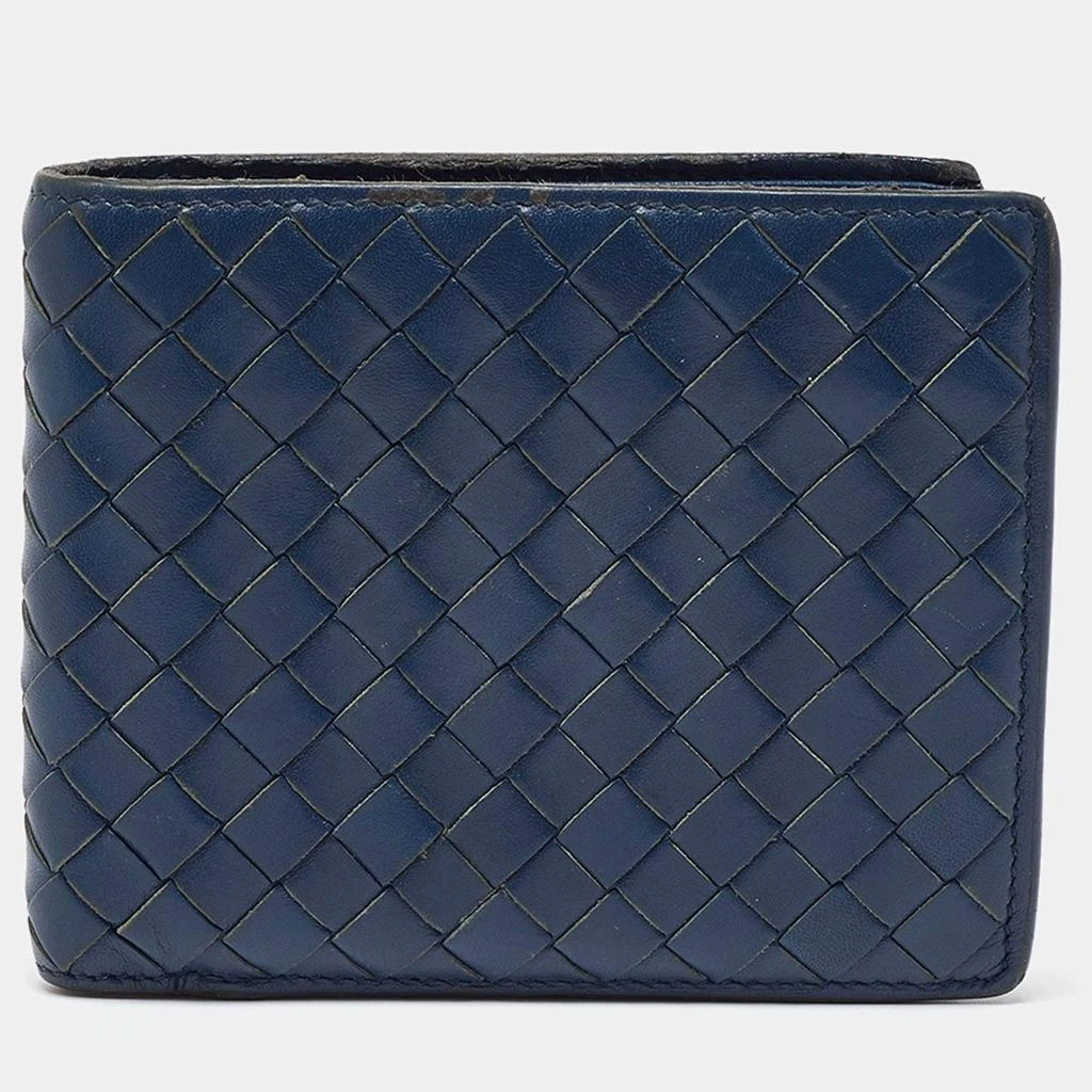 Bottega Veneta Bottega Veneta Blue Intrecciato Leather Bifold Wallet 1