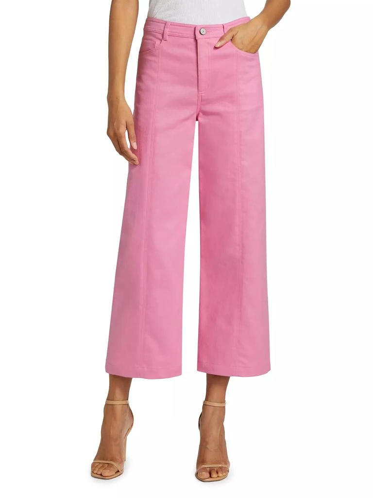 Cinq à Sept Verona Heart-Embroidered Wide Crop Jeans 3