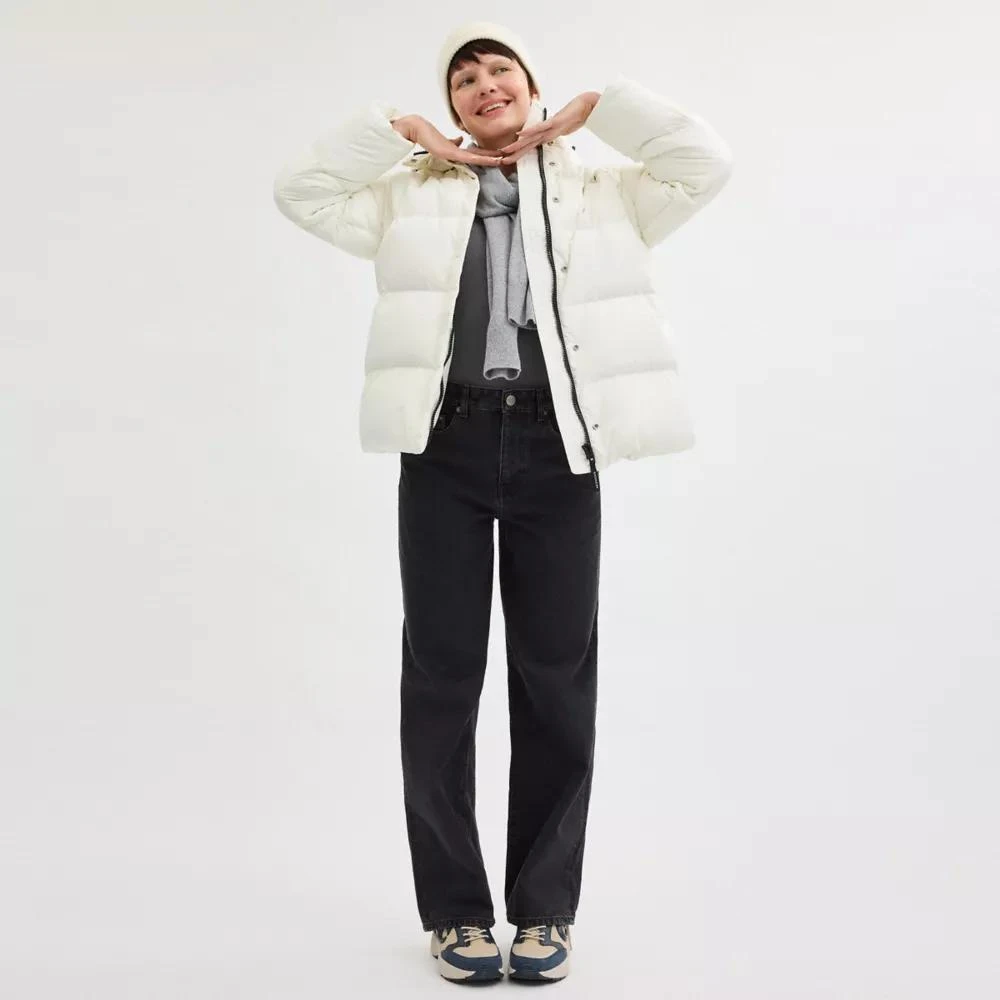 Coach Short Puffer With Belt In Recycled Polyester 2