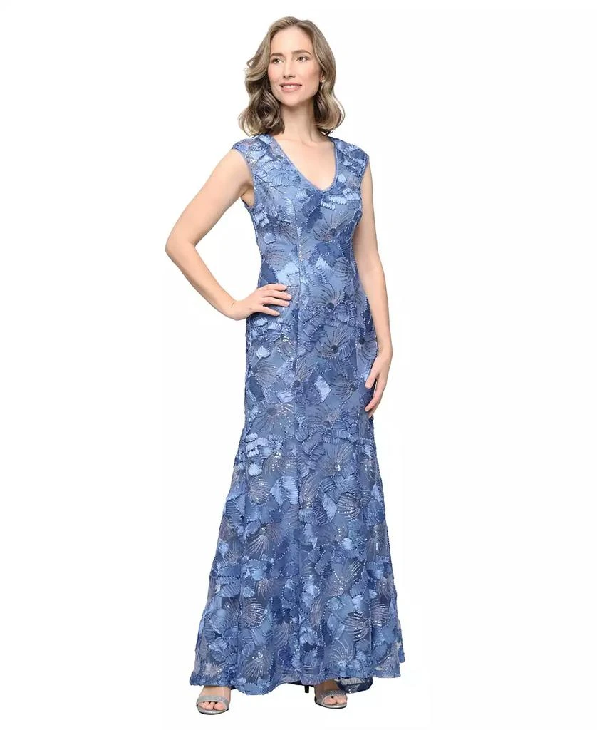 Alex Evenings Women's Sleeveless V-Neck Soutache Ball Gown - Dresses &  Skirts - Free Shipping - BeyondStyle