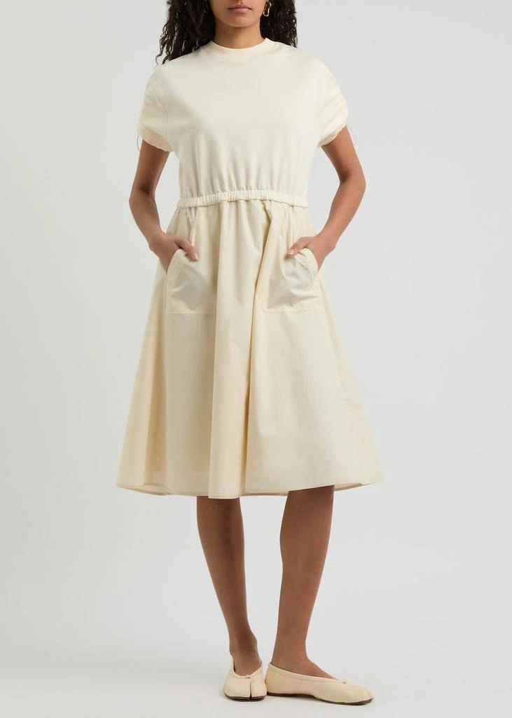 Moncler Abito cotton and woven midi dress 4