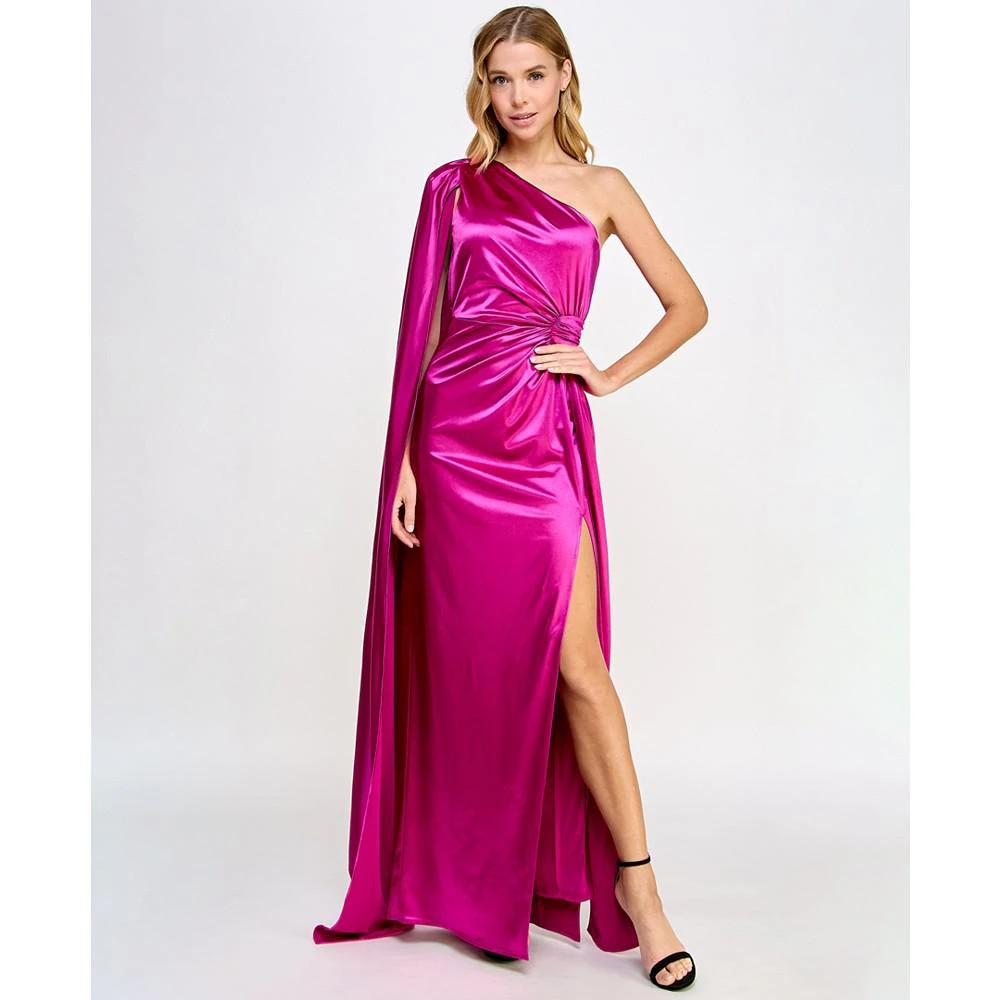 City Studios Juniors' One-Shoulder Flyaway Gown, Created for Macy's 7