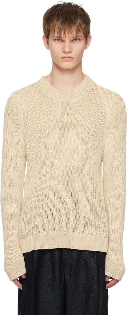 Omar Afridi Beige Raglan Sweater