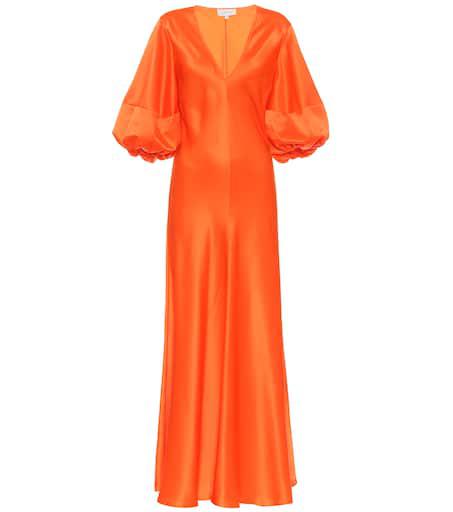 Lee Mathews Silk-satin midi dress