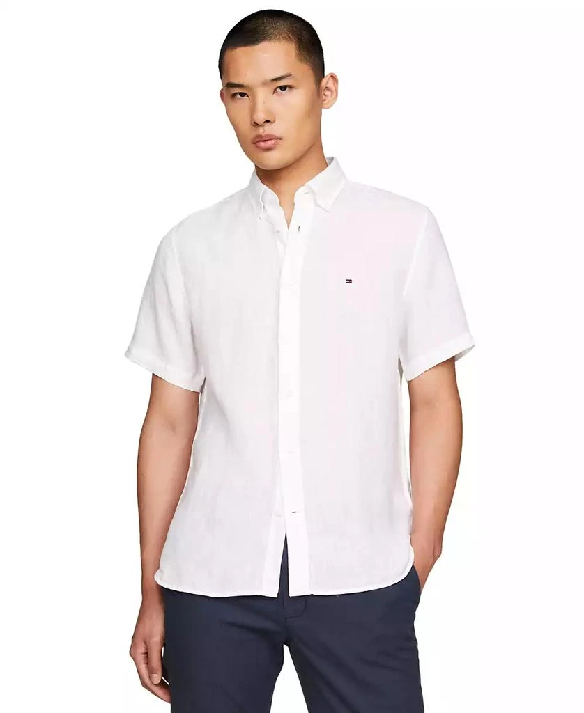 Tommy Hilfiger Men's Regular-Fit Linen Short-Sleeve Shirt 1