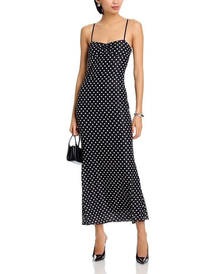 AQUA Polka Dot Mesh Maxi Dress - Exclusive - Dresses & Skirts - Free  Shipping - BeyondStyle