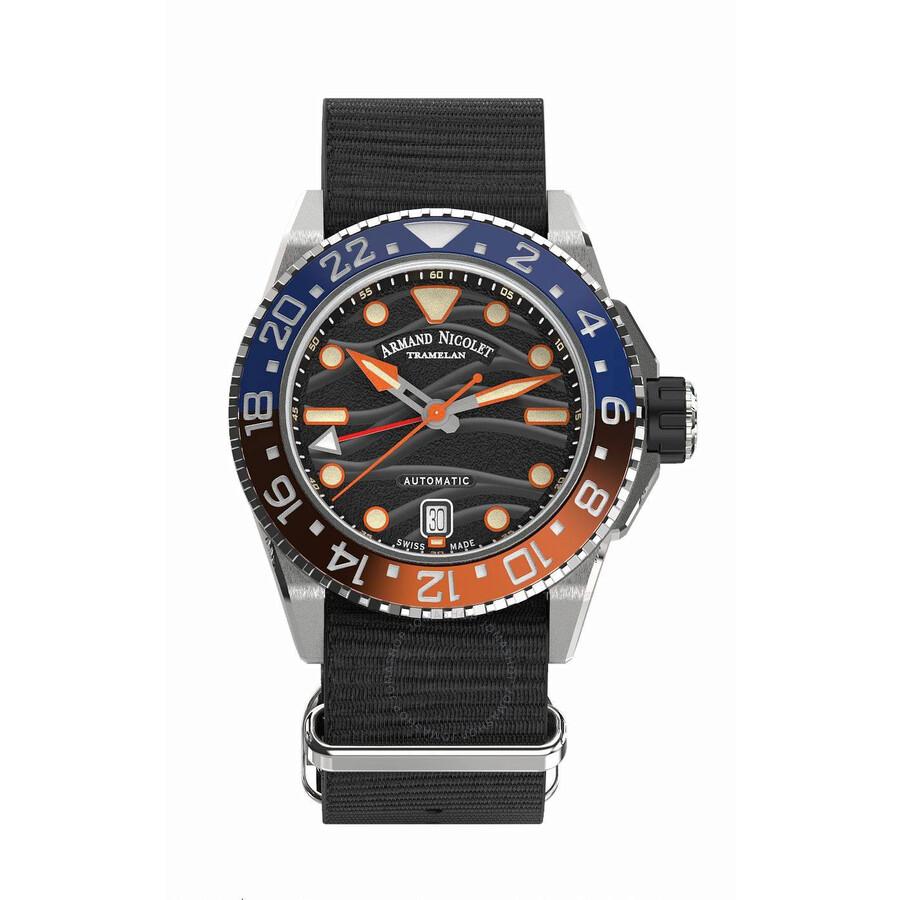 Armand Nicolet JSH GMT Automatic Black Dial Men's Watch A487RGN-NO-BN22481AANN