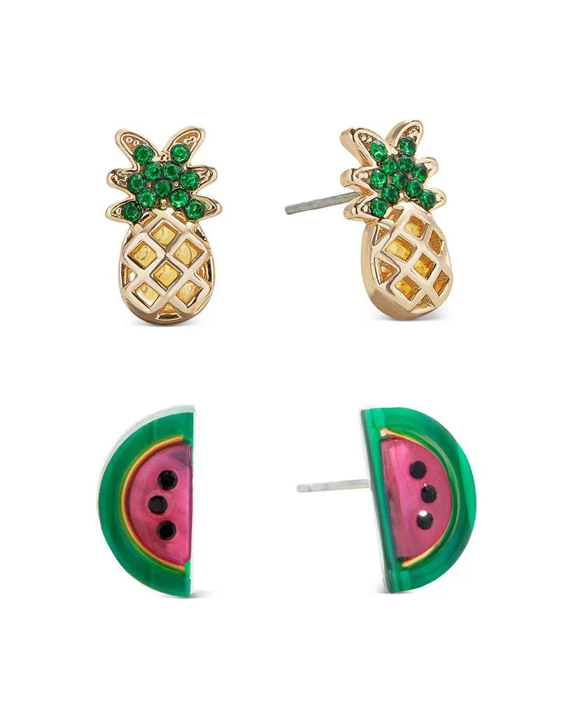 BAUBLEBAR Pick Of The Tropics Pavé Pineapple & Watermelon Slice Stud Earrings, Set of 2 1