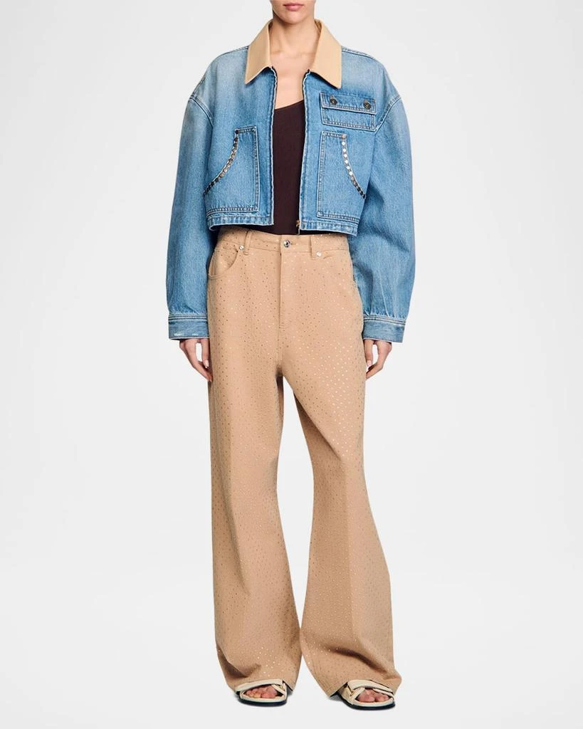 Sandro Kansas Studded Denim Jacket 2