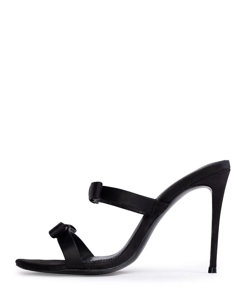 Black Suede Studio Women's Chic Satin High Heel Bow Sandals 6