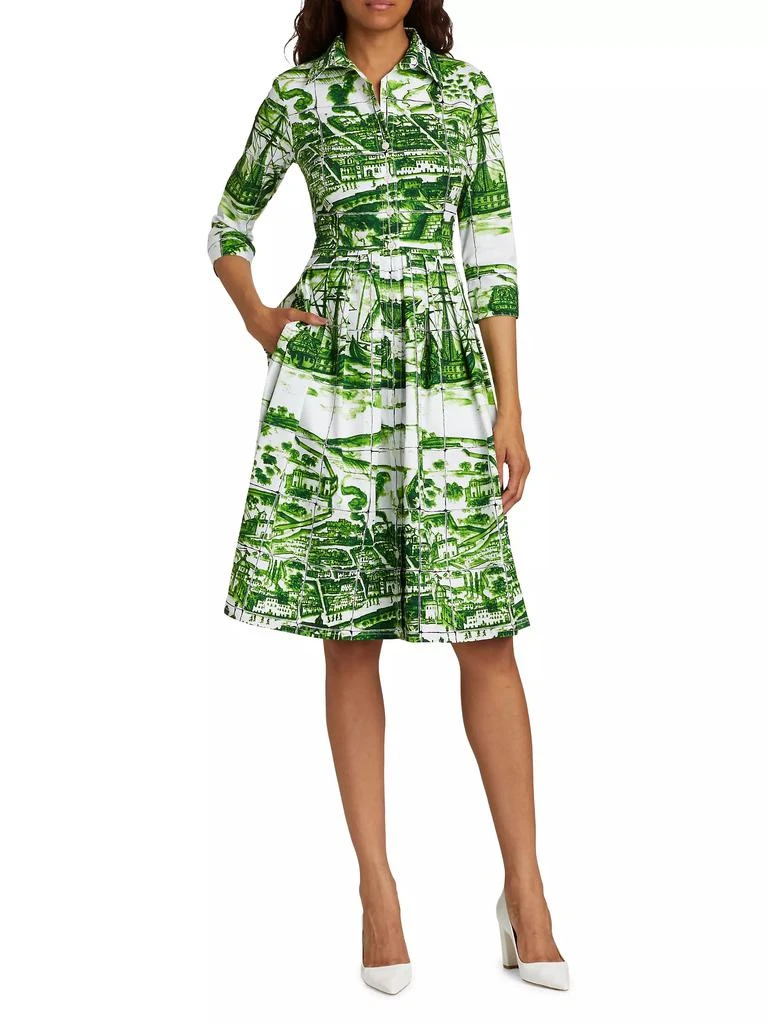 SAMANTHA SUNG Audrey Toile Cotton Shirtdress 6