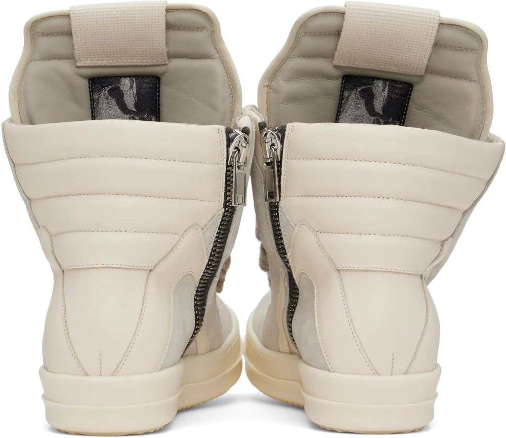 Rick Owens Gray & Off-White Hollywood Jumbolace Geobasket Sneakers 2