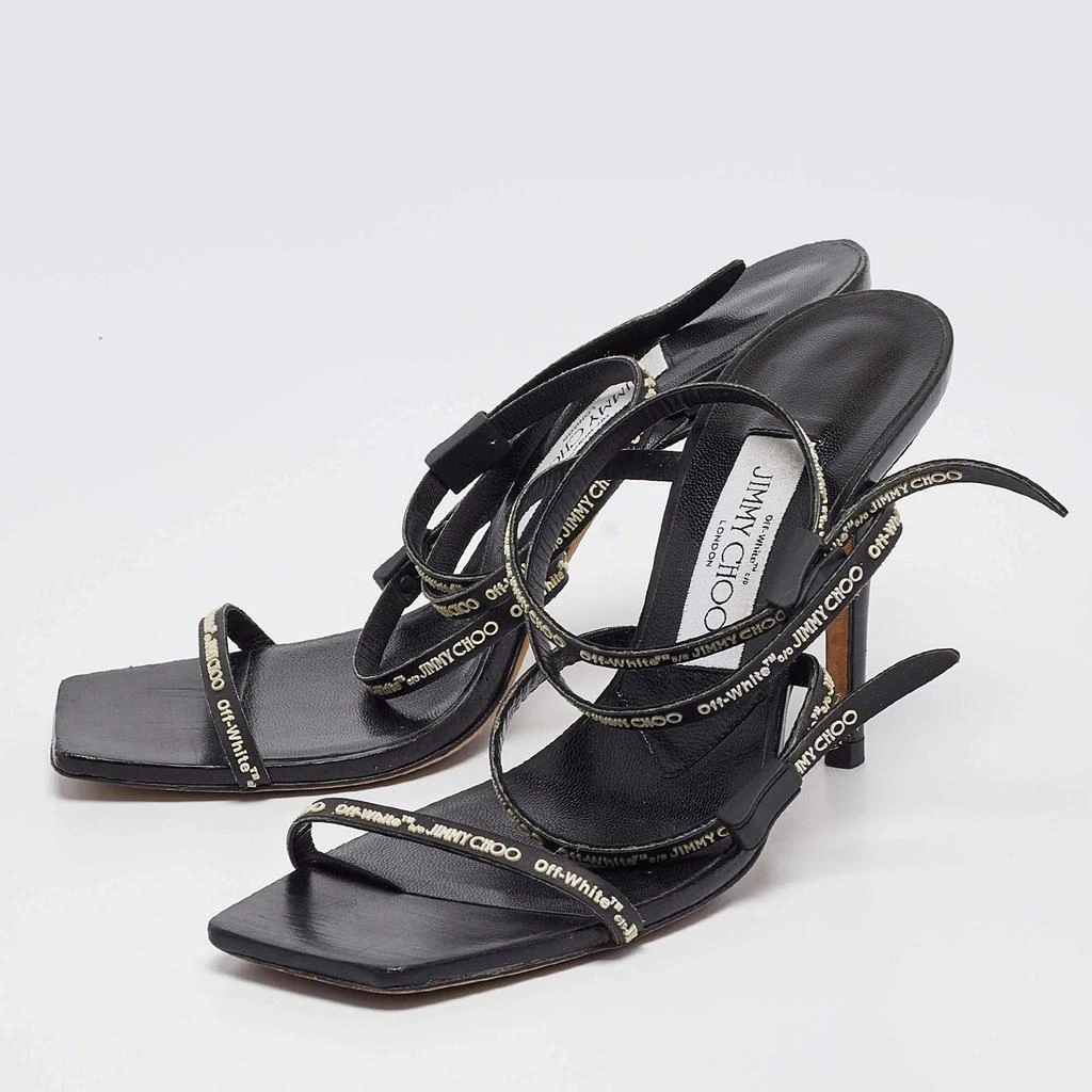 Jimmy Choo Jimmy Choo X Off-White Black Leather Jane Sandals Size 36 2