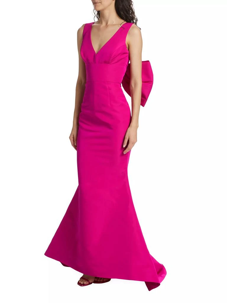 Alexia María Carlota Silk Bow-Embellished Mermaid Gown 4