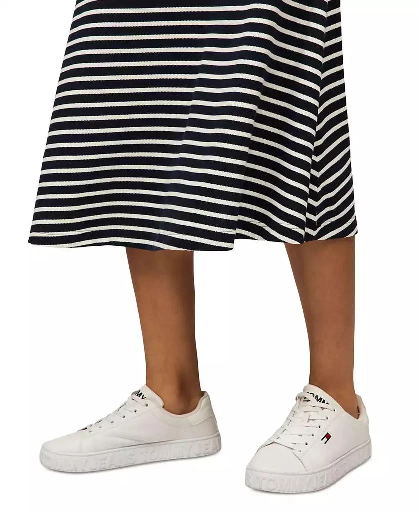 Tommy Jeans Women's Striped Short-Sleeve Midi Polo Dress 3