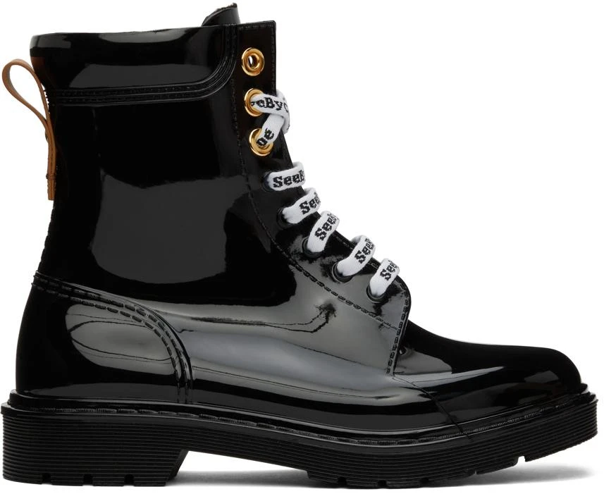 See by Chloé Black Florrie Rain Boots 1